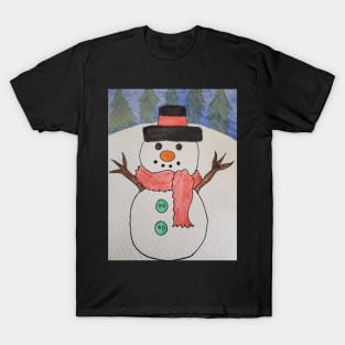 Snowman At Dusk T-Shirt